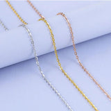 925 Silver 0.8mm O-Link Sweater Necklace 50cm/55cm/60cm Joyas LPC11