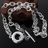 925 Silver Circle Necklace 18 Inches TO Chain