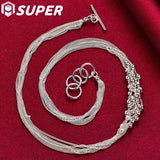 925 Silver Smooth Bead Ball Grapes Necklace 18 Inches Chain Wedding Jewelry