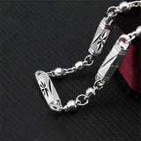 European Wedding Geometric Cylinder Beads 925 Silver Necklace