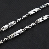 European Wedding Geometric Cylinder Beads 925 Silver Necklace