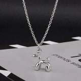 Balloon Dog Pendant Titanium Steel Necklace