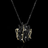 Two Tone Hollow Pendant Necklace Choker Jewelry