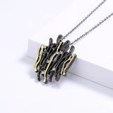 Two Tone Hollow Pendant Necklace Choker Jewelry