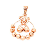 Double Beaded Star Pendant Necklace 14K Rose Light Wedding Jewelry