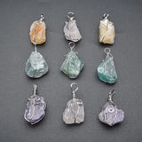 Rough Rose Quartz Wire Wrapped Pendant Necklace