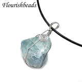 Rough Rose Quartz Wire Wrapped Pendant Necklace