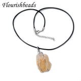 Rough Rose Quartz Wire Wrapped Pendant Necklace