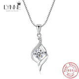 Zircon Pendant Necklace 925 Sterling Silver Women Jewelry CZ Clavicle Chain