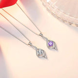 Zircon Pendant Necklace 925 Sterling Silver Women Jewelry CZ Clavicle Chain