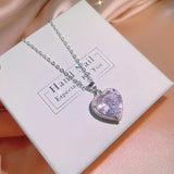 Heart Shining Cut Big AAAAA Moissanite Pendant Necklace