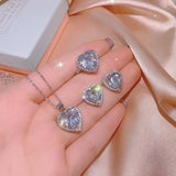 Heart Shining Cut Big AAAAA Moissanite Pendant Necklace