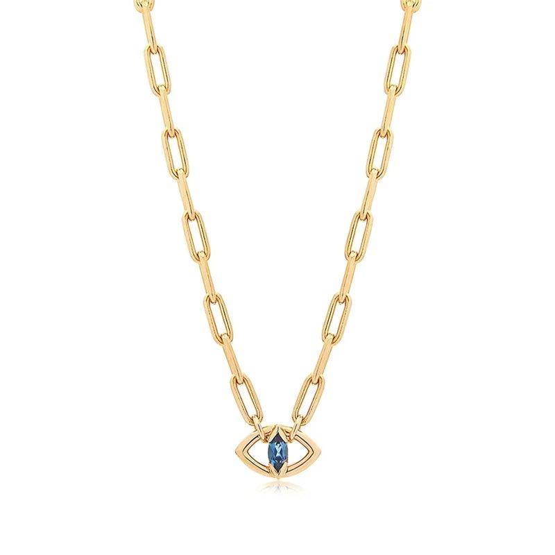 Zircon Evil Eye Necklace Initial Chain Necklace Collares Jewelry