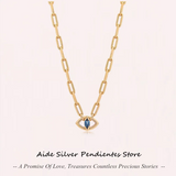 Zircon Evil Eye Necklace Initial Chain Necklace Collares Jewelry
