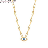 Zircon Evil Eye Necklace Initial Chain Necklace Collares Jewelry