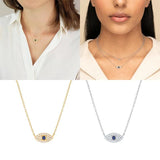 Zircon Evil Eye Necklace Initial Chain Necklace Collares Jewelry