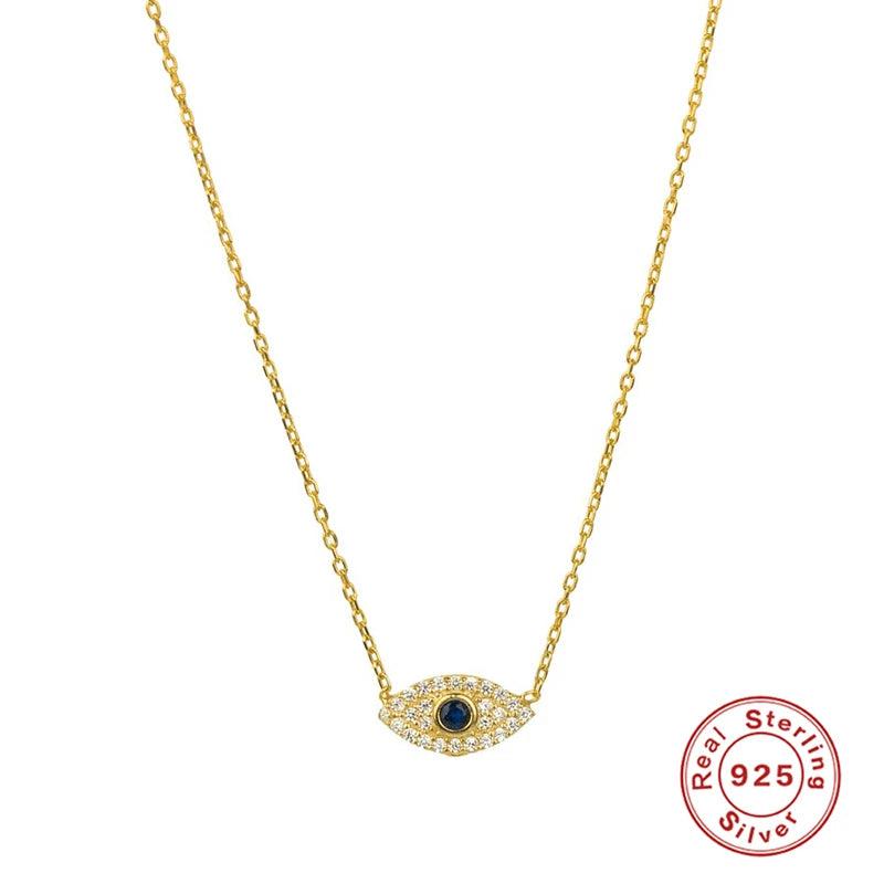 Eye Zircon 925 Silver Choker Necklace Women Jewelry