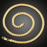 18k Plated 24k Chain Necklace for Men 24 Inch 4mm/6mm Birthday Party Jewelry
