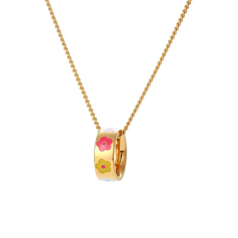 18k Plated Colorful Dripping Oil Necklaces for Women