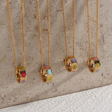 18k Plated Colorful Dripping Oil Necklaces for Women