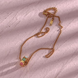 18k Plated Colorful Dripping Oil Necklaces for Women