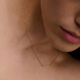 Zircon Bar Necklace 925 Silver Initial Pendant Long Chain Wedding Jewelry