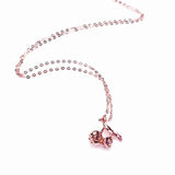 14K Rose Sparkling Cherries Necklace for Women - Fresh and Charming Pendant