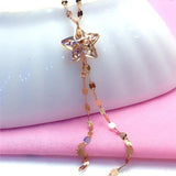 Purple Star Tassel Chains Necklace 14k Rose Plated Engagement Women's Jewelry