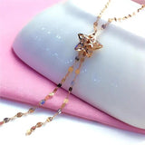 Purple Star Tassel Chains Necklace 14k Rose Plated Engagement Women's Jewelry