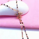 Purple Star Tassel Chains Necklace 14k Rose Plated Engagement Women's Jewelry