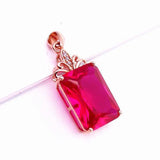 14K Rose Gold Ruby Pendant Necklace Palace Wedding Jewelry