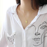 925 Silver Gold-plated Cross Coin Round Tag Necklace