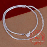 925 Silver 3mm Snake Chain Necklace, 16-24in, Men Women, Christmas Gift