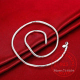 925 Silver 3mm Snake Chain Necklace, 16-24in, Men Women, Christmas Gift