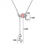 Sterling Silver Crystal Unicorn Moon Pendant Necklace