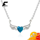 925 Silver Sapphire Zircon Necklace Pendant