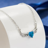 925 Silver Sapphire Zircon Necklace Pendant