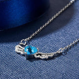 925 Silver Sapphire Zircon Necklace Pendant