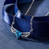 925 Silver Sapphire Zircon Necklace Pendant