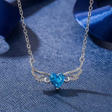925 Silver Sapphire Zircon Necklace Pendant