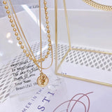 Vintage K Gold Queen Avatar Chain Choker Necklace