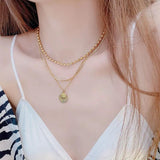 Vintage K Gold Queen Avatar Chain Choker Necklace