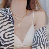 Vintage K Gold Queen Avatar Chain Choker Necklace