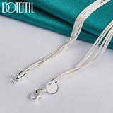 925 Silver Snake Chain Bead Ball Necklace for Women