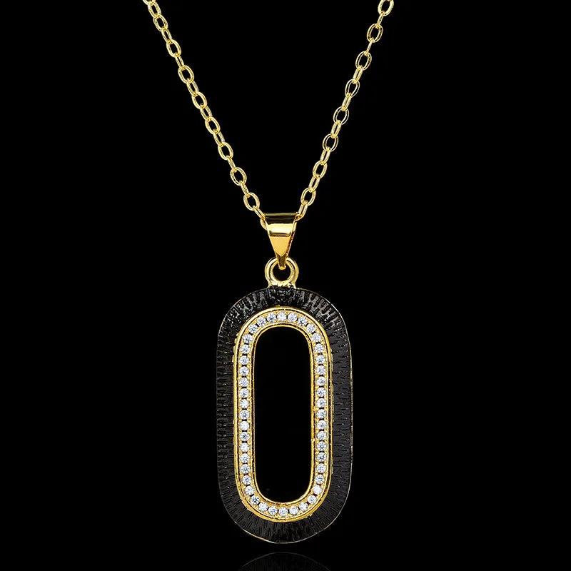 925 Silver Geometric Zircon Pendant Necklace for Women