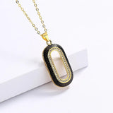 925 Silver Geometric Zircon Pendant Necklace for Women