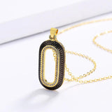 925 Silver Geometric Zircon Pendant Necklace for Women