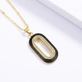 925 Silver Geometric Zircon Pendant Necklace for Women