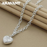 925 Silver Heart Pendant Necklace Chain Valentines Gift
