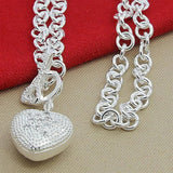 925 Silver Heart Pendant Necklace Chain Valentines Gift